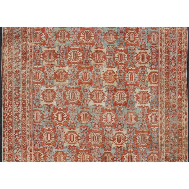 Large scale antique Persian Hamedan rug with colorful blossom design, rug 18-0503, Keivan Woven Arts /country of origin /...