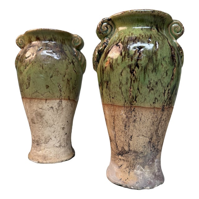 Vintage Ceramic Vases, Calabria, Italy, 1950s, Set of 2 For Sale