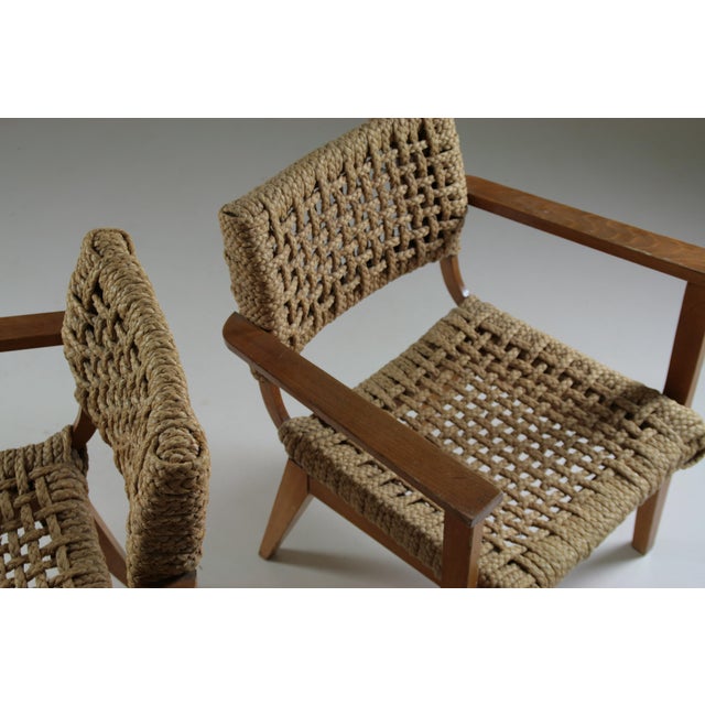 Mid-Century Modern Set of Bridge Armchairs attributed to Audoux Et Minet, France, 1950s For Sale - Image 3 of 17