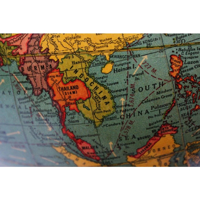 Mid-Twentieth Century Illuminated Terrestrial Glass Globe by George F. Cram For Sale - Image 11 of 13