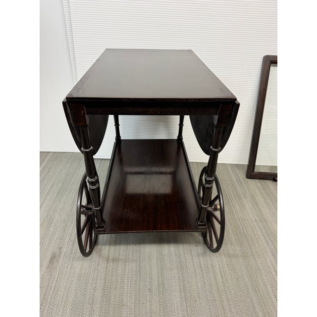 Vintage Drop Leaf + Handle Tea Cart For Sale - Image 11 of 12