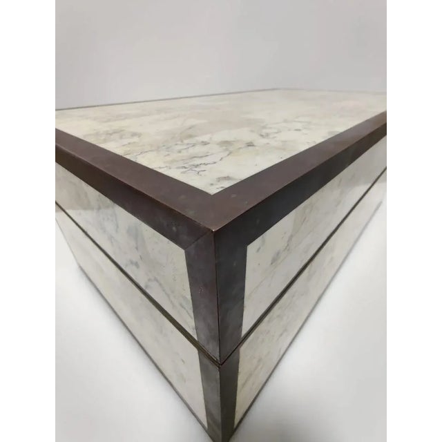 Marble, Wood and Brass Box from Maitland Smith, 1970s For Sale - Image 12 of 18