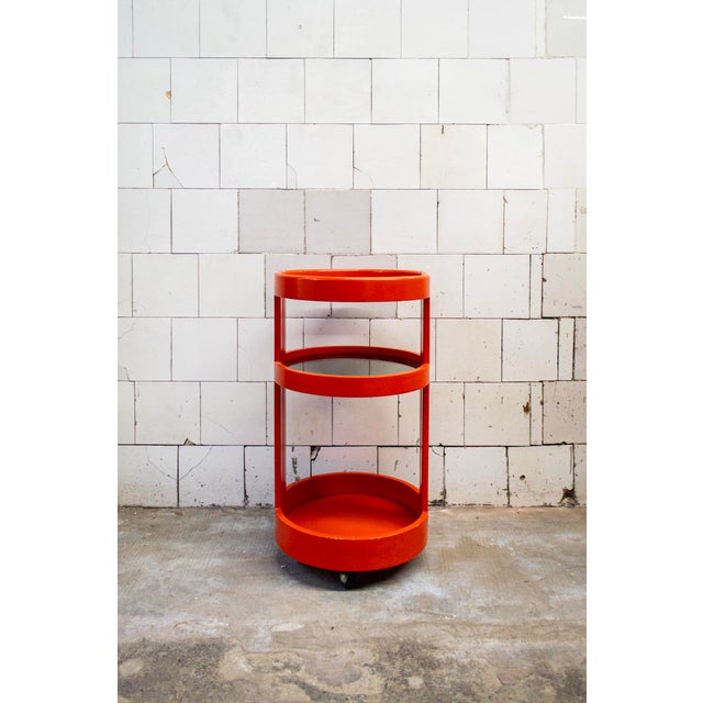 Italian Trolley in Lacquered Wood and Glass, 1960s For Sale - Image 6 of 6
