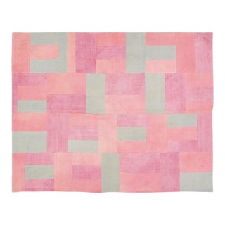 Vintage Turkish Patchwork Rug With Organic Wool and Soft Texture,4'8"X5'9" For Sale