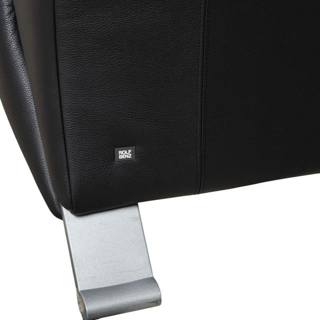 Animal Skin 322 3-Seater Sofa in Black Leather from Rolf Benz For Sale - Image 7 of 11