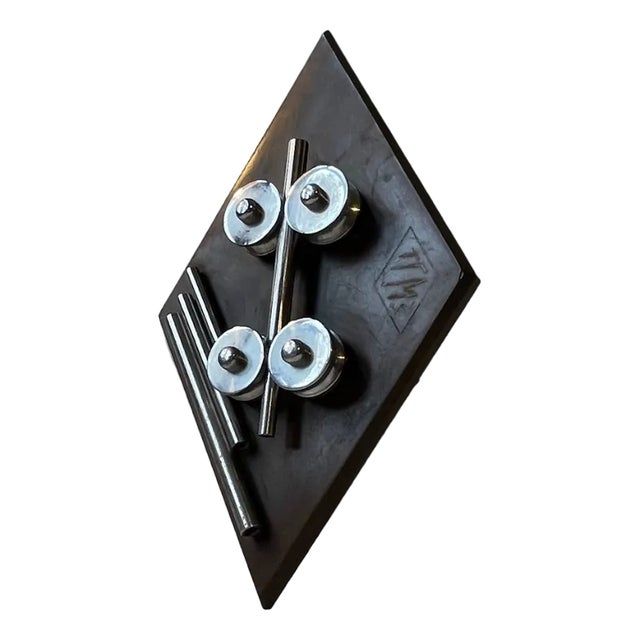 Machine Age Desk Sculpture in Bronze & Steel, 1930s For Sale