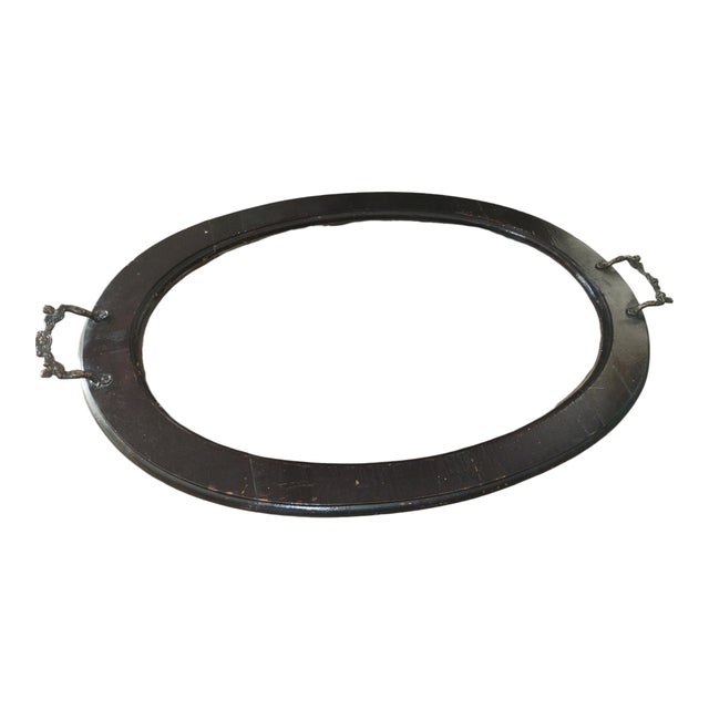 Wood Cocktail Table - Antique French Carved Small Serving Tray Renaissance Glass, Walnut For Sale - Image 7 of 8