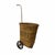 Mid century split wood rolling french market basket. Measures 15” diameter x 36” tall to top of handle, 20” basket height.