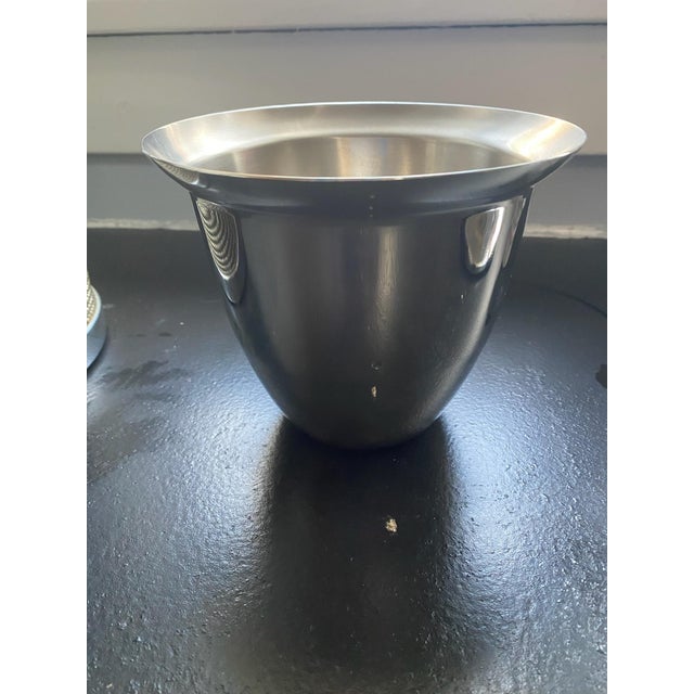 1950s Mid-Century Hollywood Regency Gold Beaded Ice Bucket With Chrome Liner, Japan For Sale In Cleveland - Image 6 of 13
