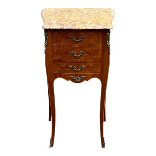 1940s French Louis XV Style Large Rosewood Nightstand For Sale