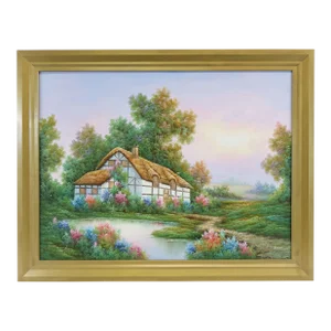 The Homestead, Large Original Oil Painting on Canvas, Signed
