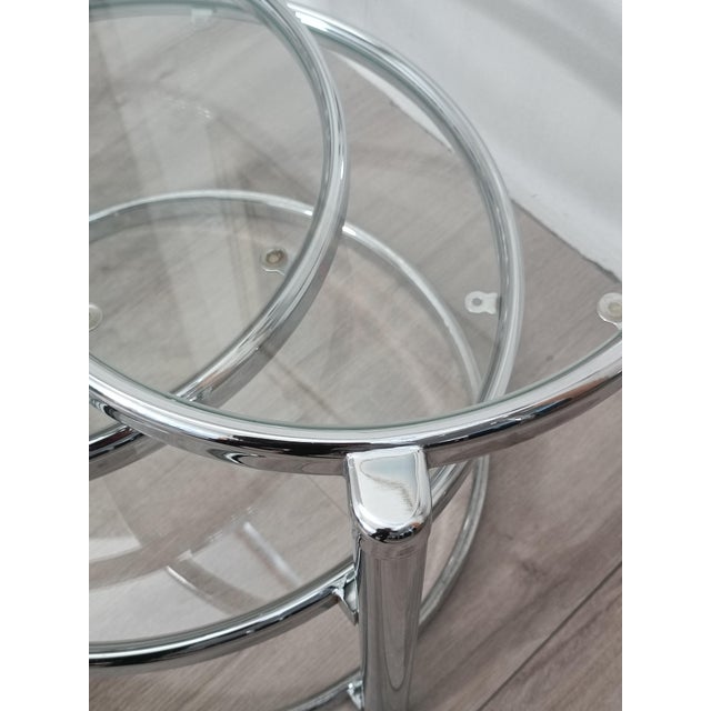 Metal Side Table with Swivel Tops, 1980s For Sale - Image 7 of 9