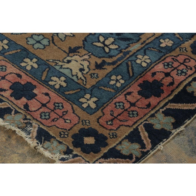 Antique Chinese Ningxia Square Rug Pair With Flora & Fauna Play - Rug & Kilim For Sale - Image 9 of 9