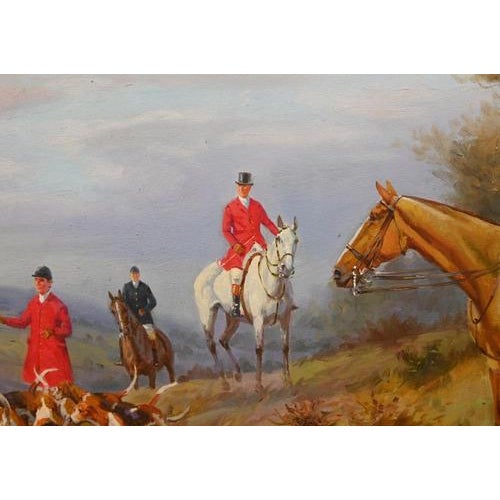 Levine, English Fox Hunt, Oil Painting, Framed For Sale - Image 6 of 11