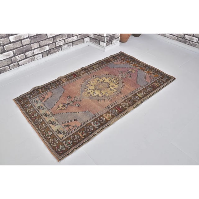 Handmade wool carpet in Turkish Anatolia , Vintage Oushak Rug,Turkish Vintage Anatolian Rug, Handmade wool Rug . One Of...