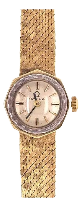 Omega 14 Karat Ladies Wristwatch 18.2 Grams Without Works, 17 Jewels