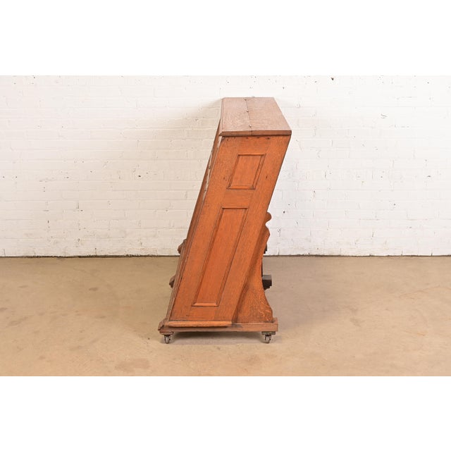 Antique Mission Oak Arts & Crafts Standing Map Case, Circa 1900 For Sale - Image 10 of 12