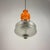 Mid-Century Orange & Frosted Glass Pendant Lamp from Targetti, Italy, 1970s For Sale - Image 4 of 6
