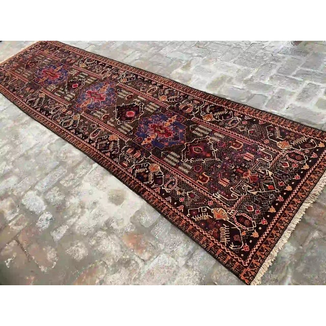 2000 - 2009 Authentic Tribal Geometric Hallway Rug - 3.4 X 12.5 Ft For Sale - Image 5 of 7