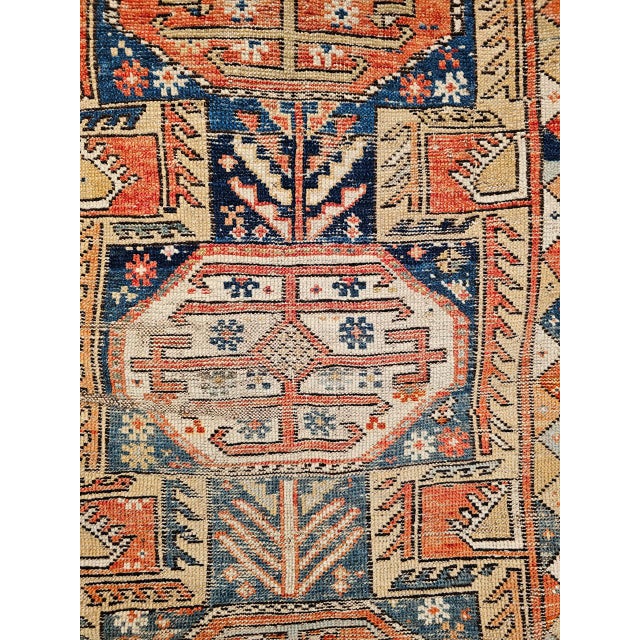 Antique Caucasian Shirvan Area Rug, Wool Pile, Geometric Pattern, 1880s, 4' x 5' For Sale - Image 17 of 18