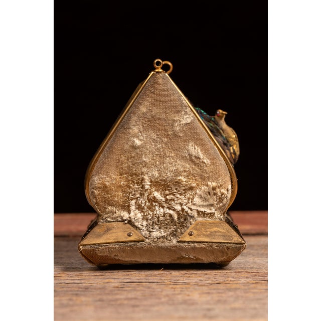 Early 20th Century Peacock Vanity Casket With Cut Glass Perfume Bottles For Sale - Image 10 of 12