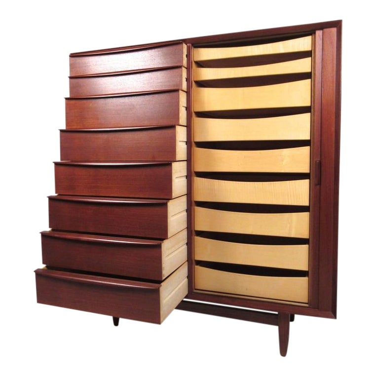 Scandinavian Modern Teak Bedroom Dresser by Falster Chairish