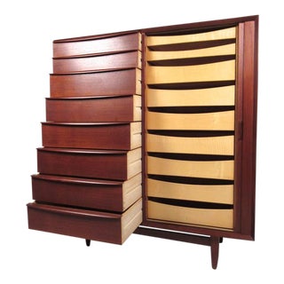 Scandinavian Modern Teak Bedroom Dresser by Falster For Sale