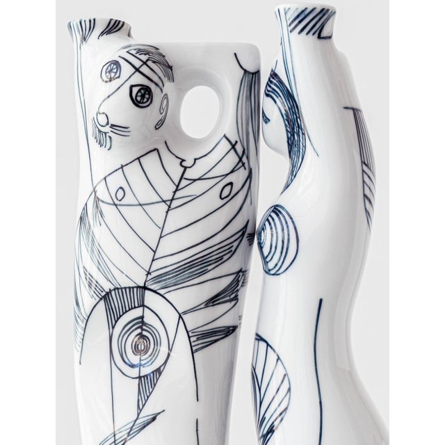 Anthropomorphic Figural Vases by Sargadelos, Set of 2 For Sale - Image 11 of 13
