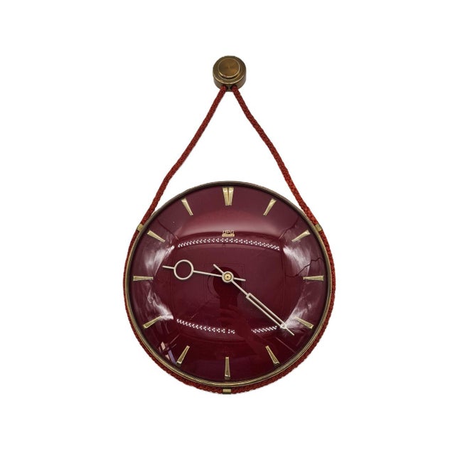 Ruby-Colored Wall Clock from UPG Halle, East Germany, 1960s-1970s For Sale - Image 13 of 13