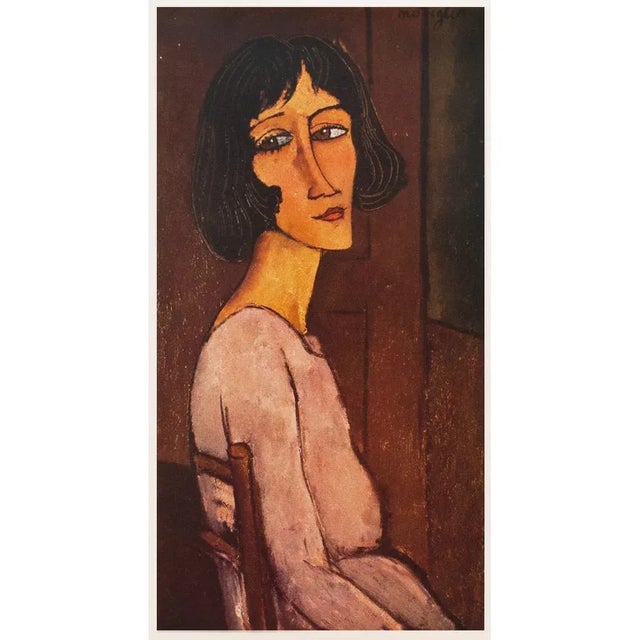 Brown 1958 After Amedeo Modigliani "Portrait of Marguerite", First English Edition Lithograph For Sale - Image 8 of 9