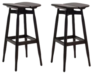Set of High Black Stained Oak Dom Stools by Marcos Zanuso Jr