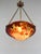 Metal Galle French Art Deco Cameo Glass Bowl Pendant Light 1920s For Sale - Image 7 of 15