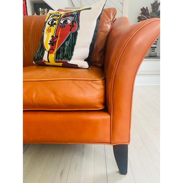 Mid Century Three Seat Leather Sofa By Maurice Villency Chairish