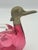 1950s Mid‑Century Modern Czech Art Glass Duck Decanter With Brass Hinged Head — Pink & Clear Wings For Sale - Image 4 of 6
