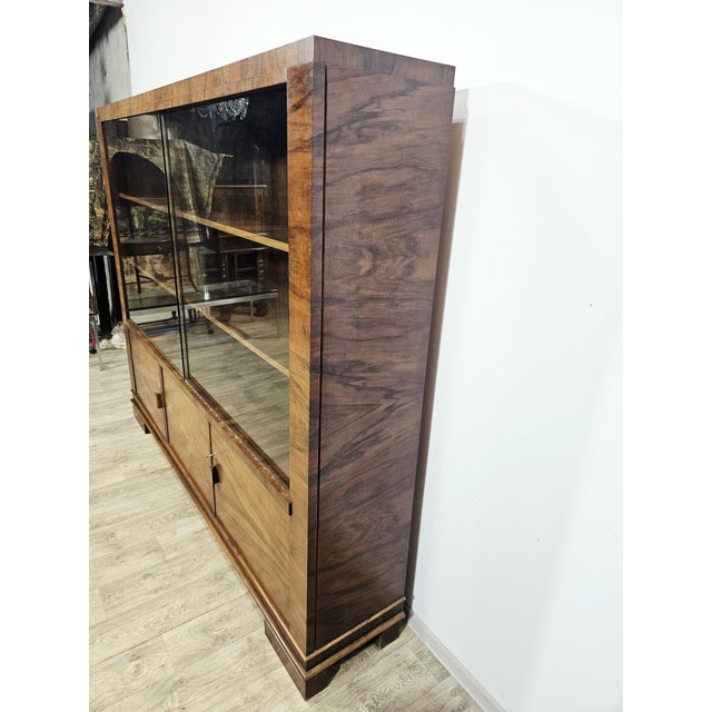 Art Deco Walnut Executive Office Set, 1930s, Set of 2 For Sale - Image 6 of 18