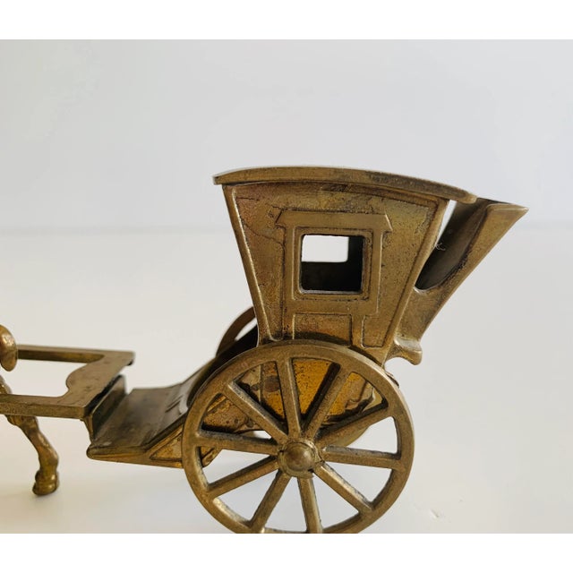 Vintage Decorative Brass Horse and Carriage For Sale - Image 9 of 10