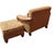Textile American-Made Luxury Ricardo Leather/Fabric Chair and Ottoman Set by King Hickory. For Sale - Image 7 of 12