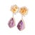 Early 21st Century Natural diamond 2.14cts &crystal 35.33cts&amethyst42.04cts earring in 18k gold For Sale - Image 5 of 6