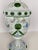 Bohemian Czech Glass Pottery, Set of 3 Green & White Decorative Objects For Sale In Miami - Image 6 of 9