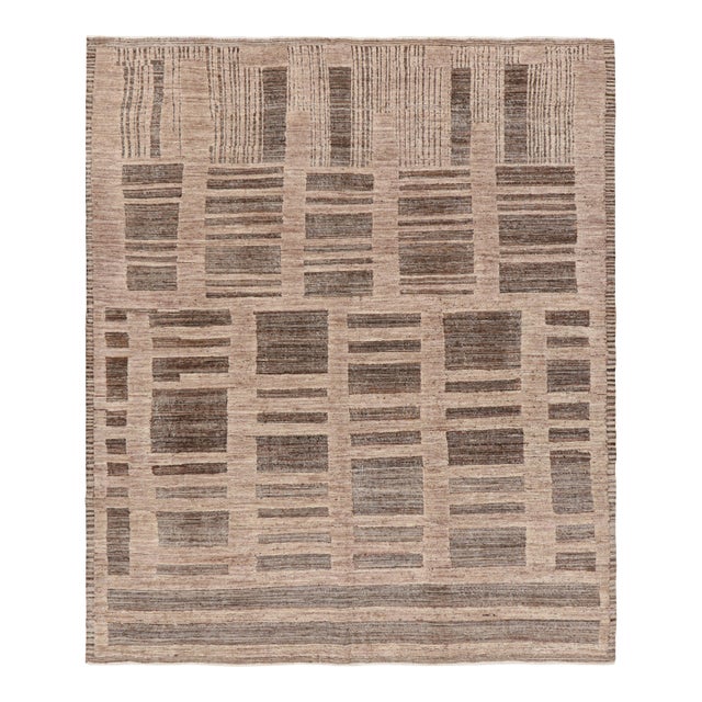 Rug & Kilim’s Moroccan Style Rug in Beige-Brown with Geometric Patterns - 6x9 For Sale