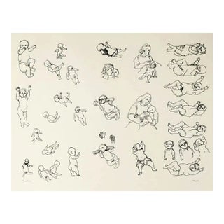 1966 Frank Kleinholz Just Babies Serigraph For Sale