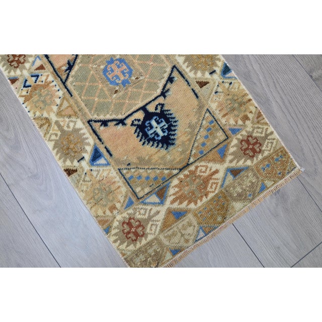 Solo Rugs 1960s Oriental Design Wool Floor Mini Rug For Sale - Image 4 of 6