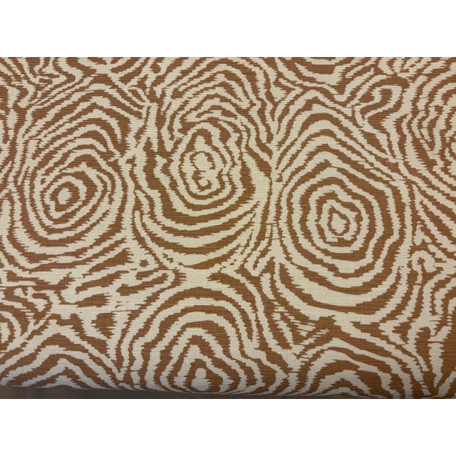 Vintage Faux Bamboo Wood Bench Newly Upholstered Quadrille Fabric For Sale - Image 4 of 12