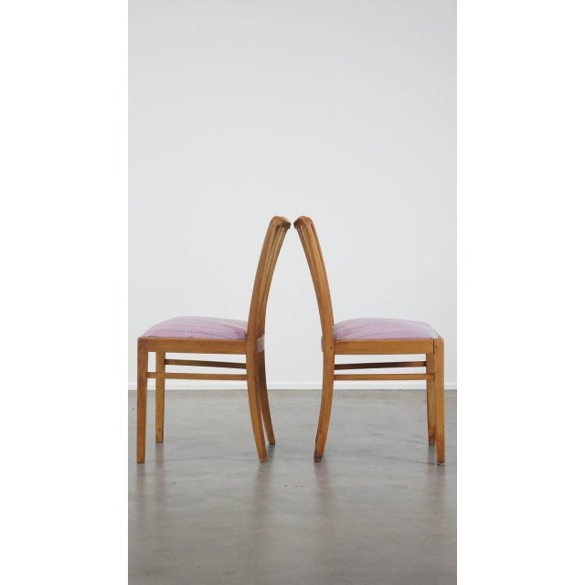 Vintage Danish Dining Chairs with Light Purple Fabric Seats, 1970s, Set of 8 For Sale - Image 5 of 14