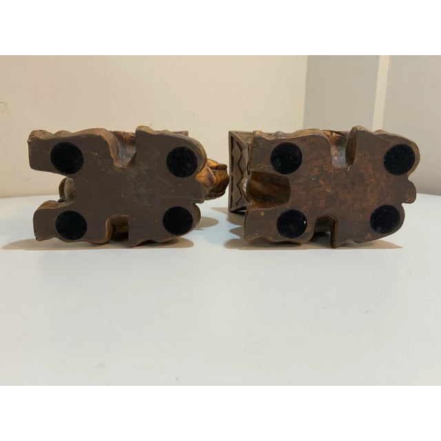 Bronze Vintage Hollywood Regency Elephant Cachepot Pair in Antiqued Gold For Sale - Image 8 of 12