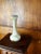 Metal 19th French Clichy Blown Glass Vase With Serrated Neck, Marbled White With Gold Inclusions For Sale - Image 7 of 11