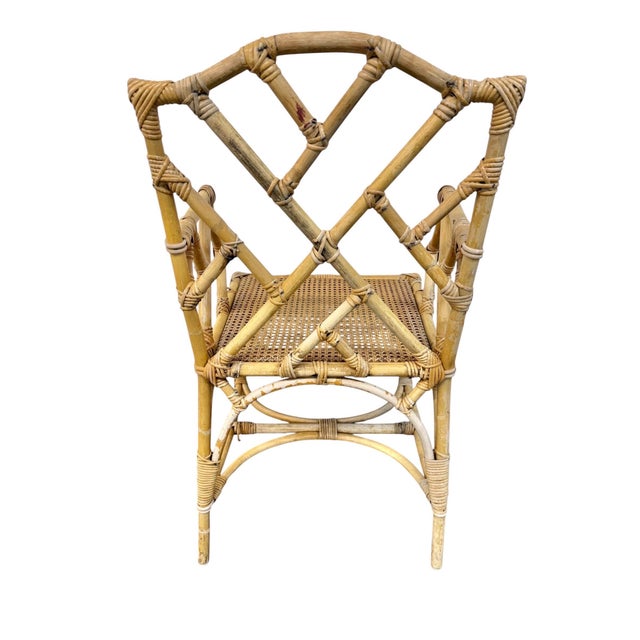 Vintage 5-Piece Bamboo Glass Dining Table & Chairs For Sale - Image 14 of 14