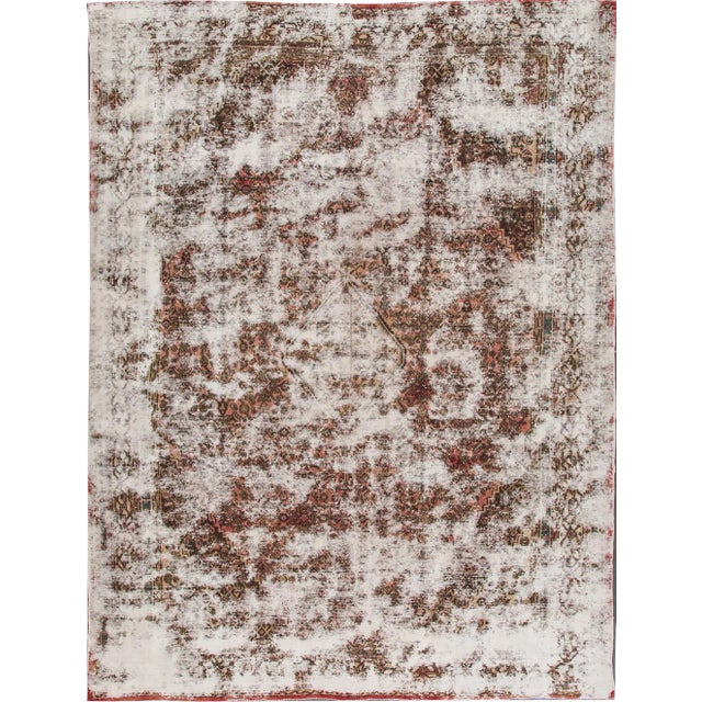 Early 20th Century Vintage Distressed Wool Rug For Sale