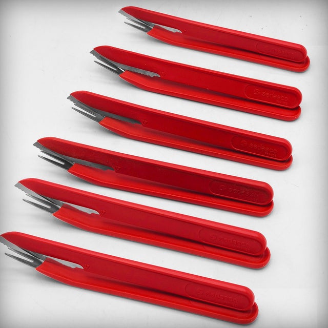 Red Casino Cutlery Set for Six People from Sedasco, France, 1970s, Set of 12 For Sale - Image 8 of 15
