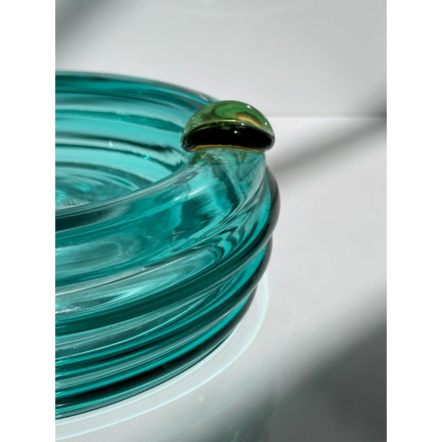 Postmodern Italian Postmodern Turquoise Ashtray or Vide Poche, 1980s For Sale - Image 3 of 6